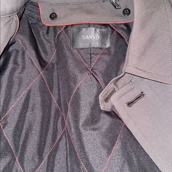 Sanyo NWT Water Repellent Men’s Trench Coat Removable Quilted Lining SZ Small - Picture 9 of 14